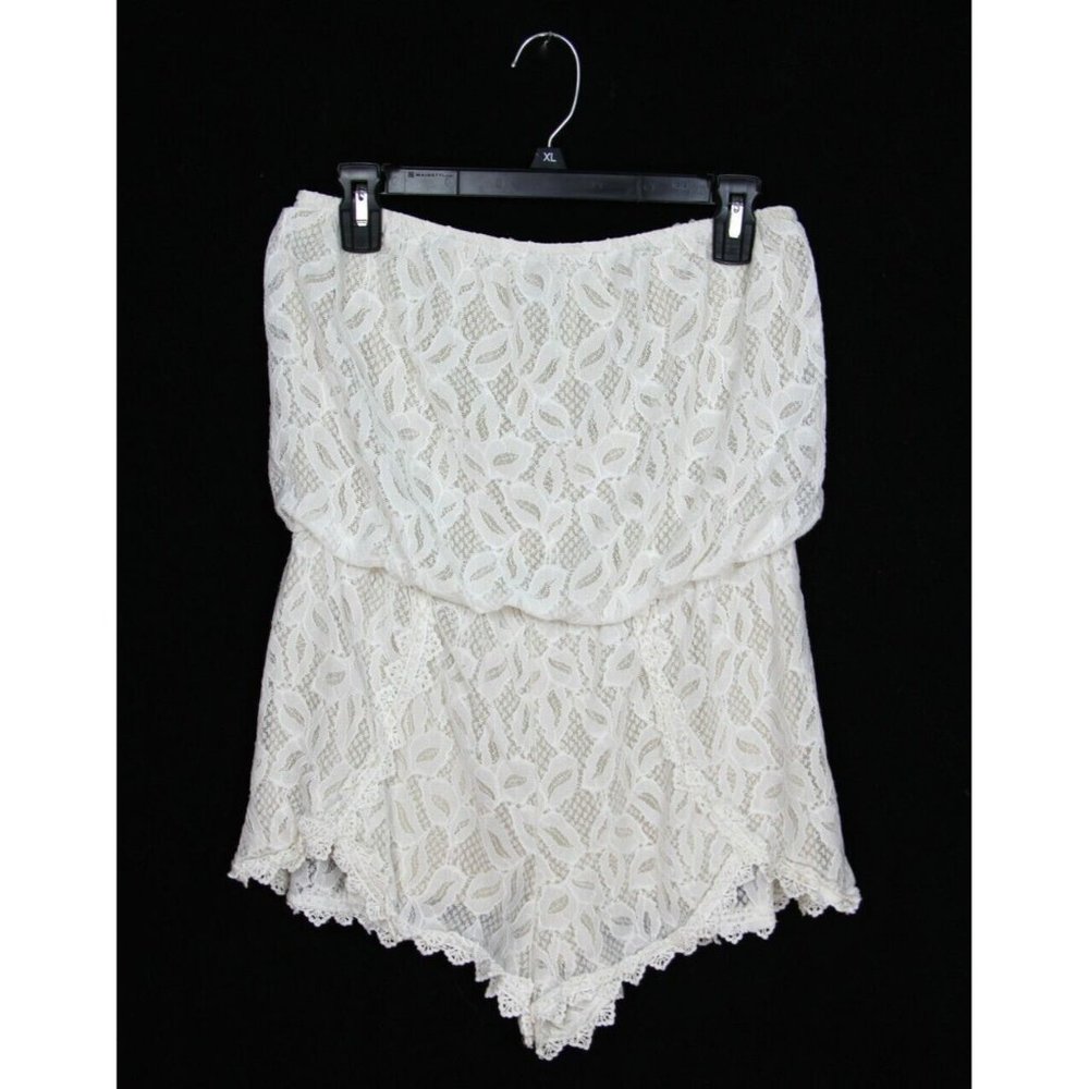 Free People Tahlia Strapless Lace Romper Ivory M - Picture 3 of 4